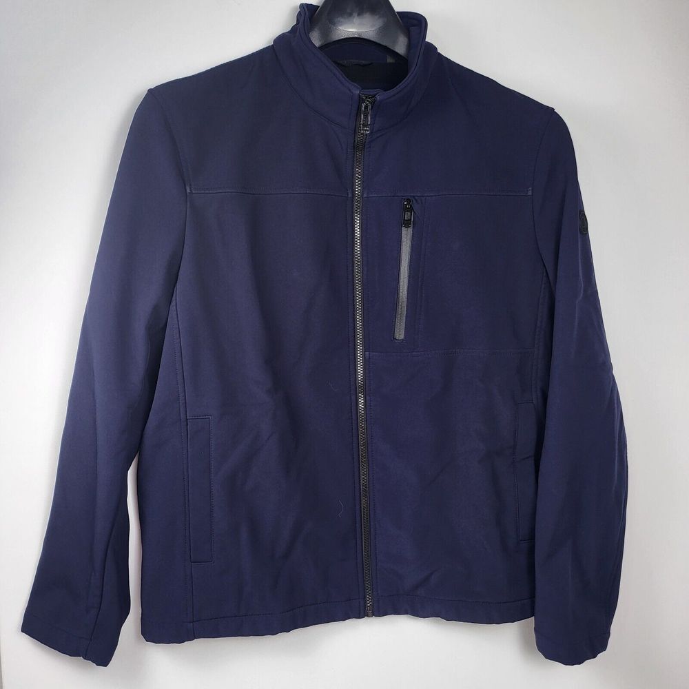 Calvin Klein Men's Size Large Navy Blue Infinite Stretch Soft Shell Lined Jacket